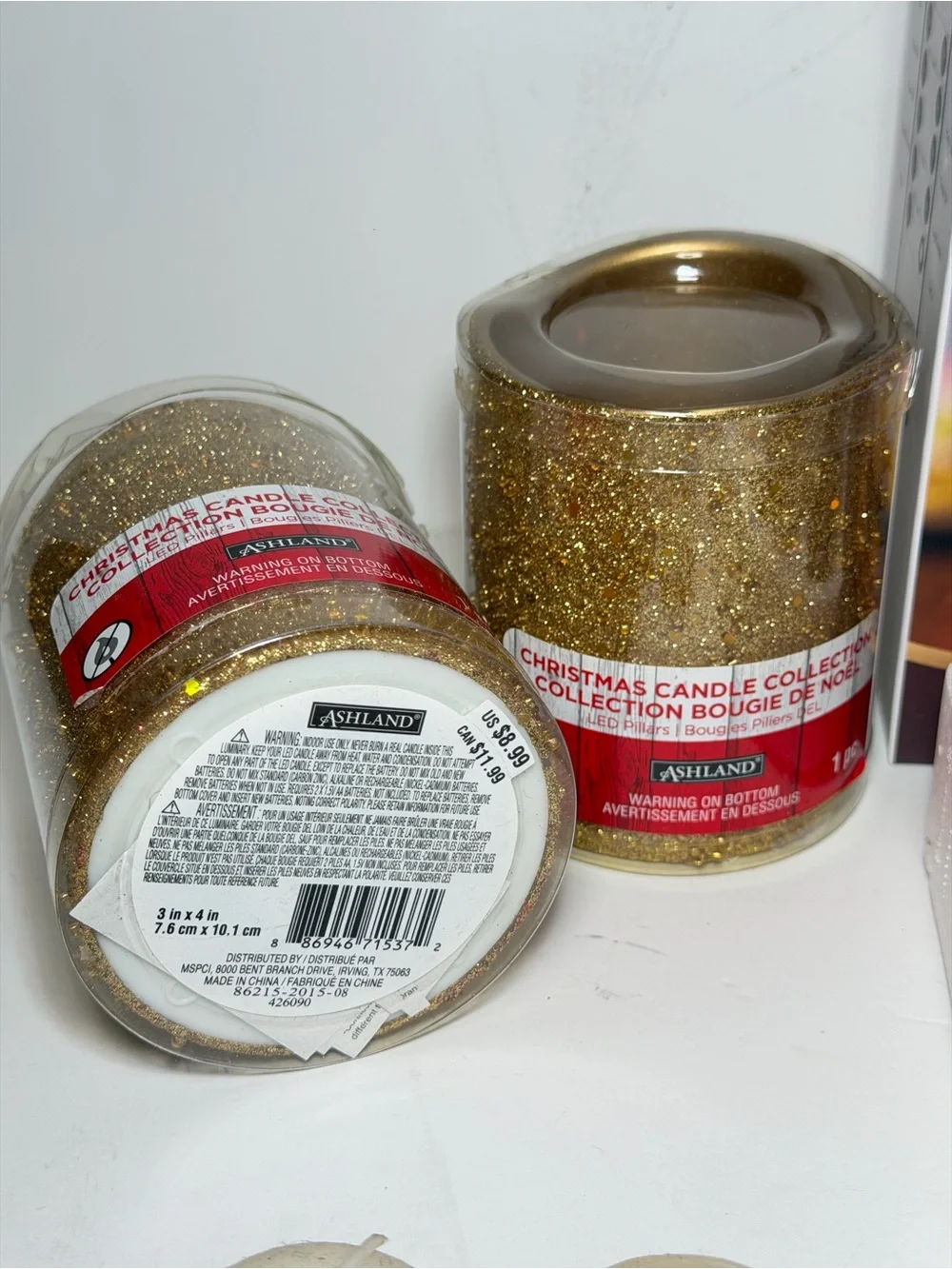 Holiday Decor Lot - 8 LED Flameless Candles and 2 Silver Crystal Holders